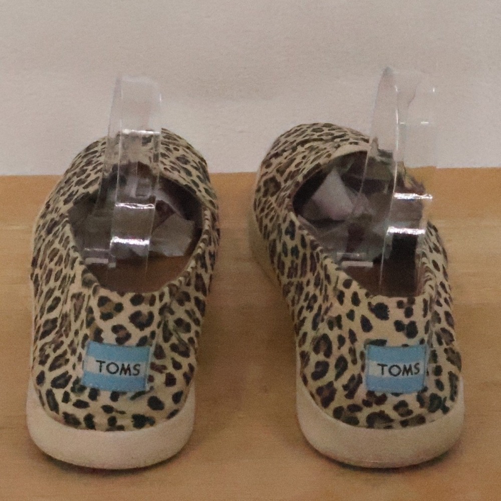 TOMS Alpargata Leopard Print Slip On Sneakers Womens Size 12 Tan Animal Canvas - Picture 2 of 9